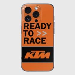 Чехол для iPhone 16 Pro силиконовый с защитой камеры KTM ready to race