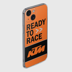 Чехол для iPhone 15 силиконовый с защитой камеры KTM ready to race - фото 2