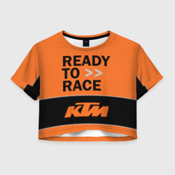 Женская футболка Crop-top 3D KTM ready to race