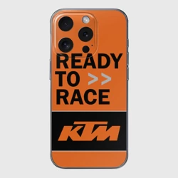 Чехол для iPhone 15 Pro силиконовый с защитой камеры KTM ready to race