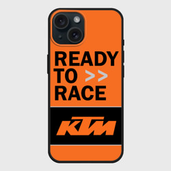 Чехол силиконовый для Apple iPhone 15 матовый KTM ready to race