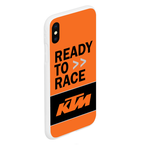 Чехол для iPhone XS Max матовый с принтом KTM | READY TO RACE (Z), вид сбоку #3