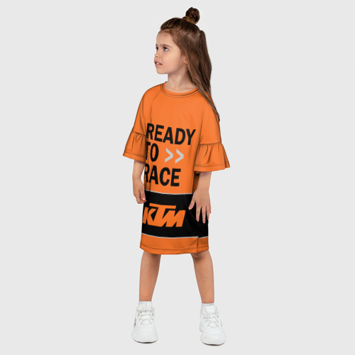 Детское платье 3D с принтом KTM | READY TO RACE (Z), фото на моделе #1