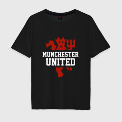 Мужская футболка хлопок Oversize Manchester United Red Devils