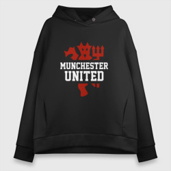 Женское худи Oversize хлопок Manchester United Red Devils