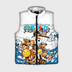 Женский жилет утепленный 3D One piece Ван Пис море