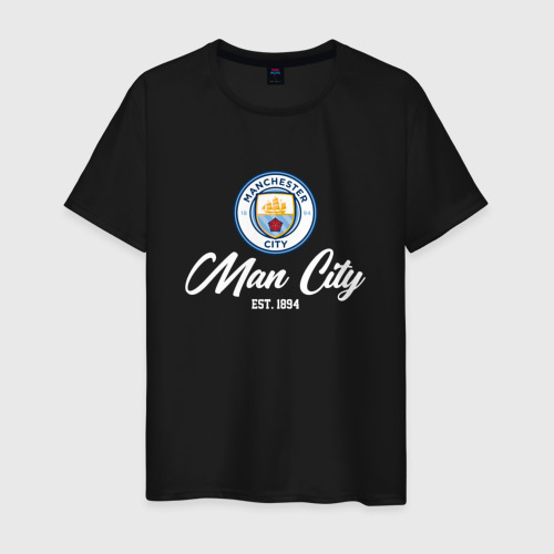 Мужская футболка хлопок MAN city Est.1894, цвет черный