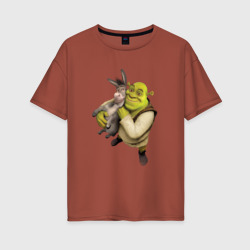 Шрэк – Женская футболка хлопок Oversize с принтом купить со скидкой в -16%