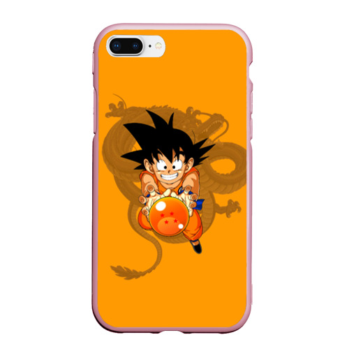 Чехол для iPhone 7Plus/8 Plus матовый Kid Goku, цвет розовый