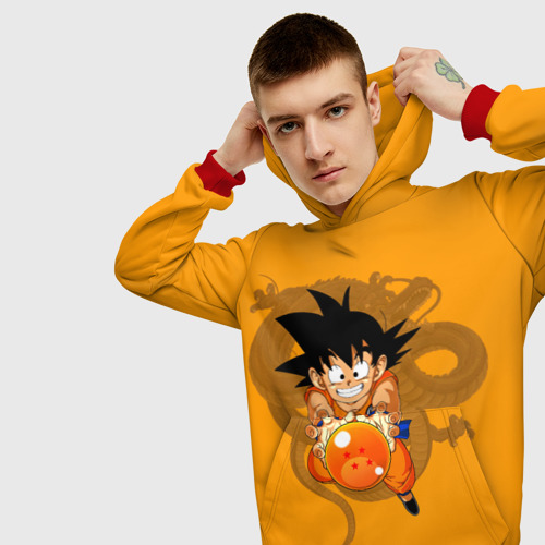 Мужская толстовка 3D Kid Goku, цвет красный - фото 5