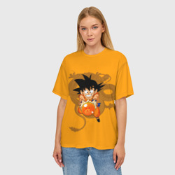 Женская футболка oversize 3D Kid Goku - фото 2