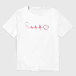 Женская футболка хлопок Oversize Медсестра Стетоскоп