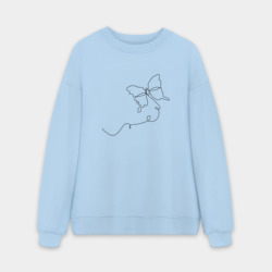 Мужской свитшот oversize без начеса хлопок Бабочка