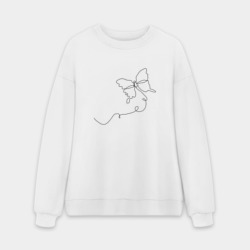 Мужской свитшот oversize без начеса хлопок Бабочка
