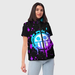 Женский жилет утепленный 3D One piece Ван Пис неон - фото 2