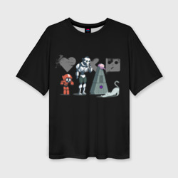 Женская футболка oversize 3D Любовь, Смерть & Роботы