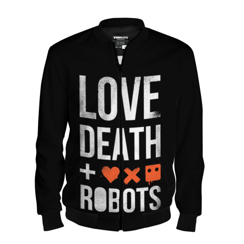 Мужской бомбер 3D Love Death + Robots, цвет черный