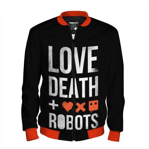 Мужской бомбер 3D Love Death + Robots, цвет красный