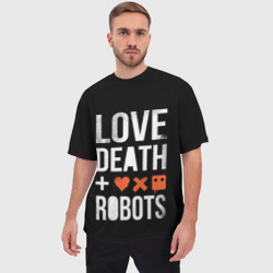 Мужская футболка oversize 3D Love Death + Robots - фото 2