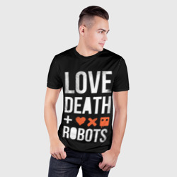 Мужская футболка 3D Slim Love Death + Robots - фото 2