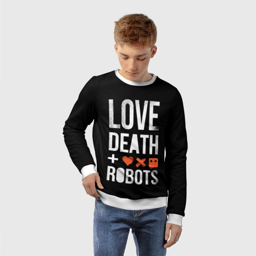 Детский свитшот 3D Love Death + Robots, цвет 3D печать - фото 3