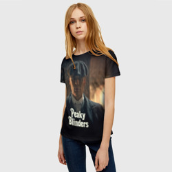 Женская футболка 3D Острые Козырьки Томас Шелби - фото 2