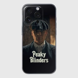 Чехол для iPhone 15 Pro силиконовый с защитой камеры Острые Козырьки Томас Шелби