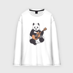 Мужской лонгслив oversize хлопок Панда гитарист Panda Guitar