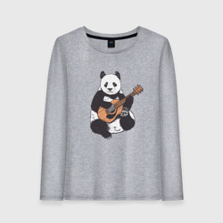 Женский лонгслив хлопок Панда гитарист Panda Guitar