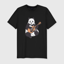 Мужская футболка хлопок Slim Панда гитарист Panda Guitar