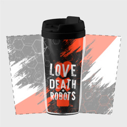 Термокружка-непроливайка Любовь смерть и роботы соты - фото 2