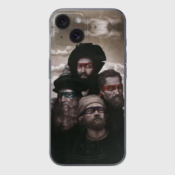 Чехол для iPhone 15 силиконовый с защитой камеры Художники возрождения в повязках, не черепашки