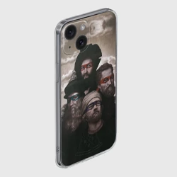 Чехол для iPhone 15 силиконовый с защитой камеры Художники возрождения в повязках, не черепашки - фото 2