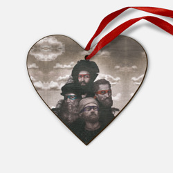 Деревянная игрушка Сердце Художники возрождения в повязках, не черепашки