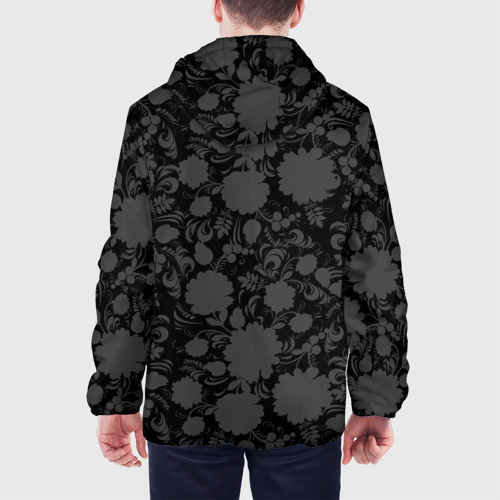 Мужская куртка 3D с принтом Герб России Хохлома, вид сзади #2