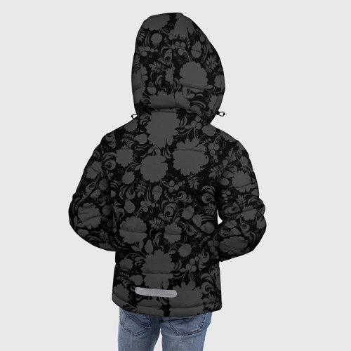 Зимняя куртка для мальчиков 3D Герб России Хохлома, цвет светло-серый - фото 4