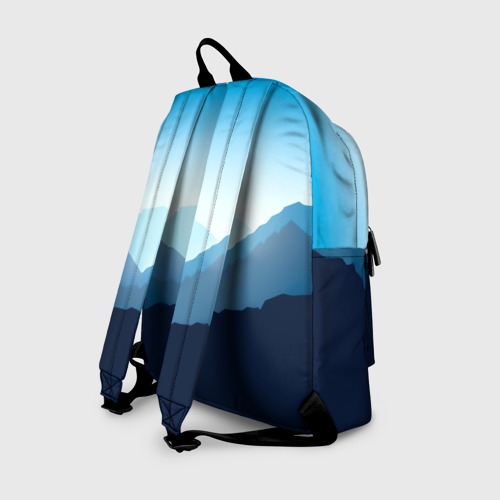 Рюкзак 3D с принтом Клинок, рассекающий демонов в горах, вид сзади #1