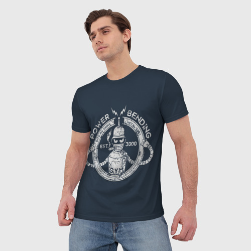 Мужская футболка 3D с принтом Сгибальщик 3000, фото на моделе #1