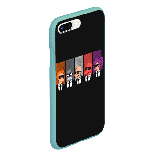 Чехол для iPhone 7Plus/8 Plus матовый с принтом Agents Futurama, вид сбоку #3