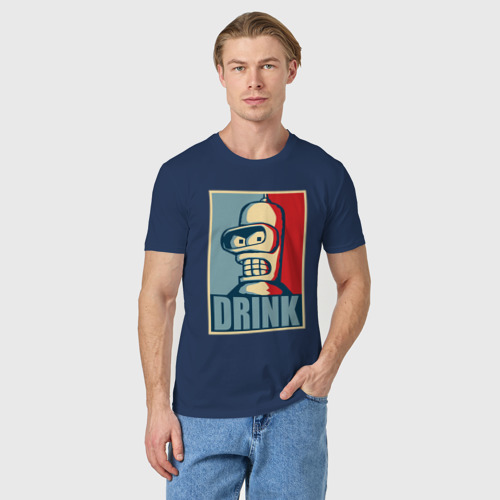 Мужская футболка хлопок Bender, цвет темно-синий - фото 3