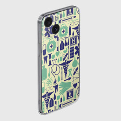 Чехол для iPhone 15 силиконовый с защитой камеры Медицина Паттерн - фото 2