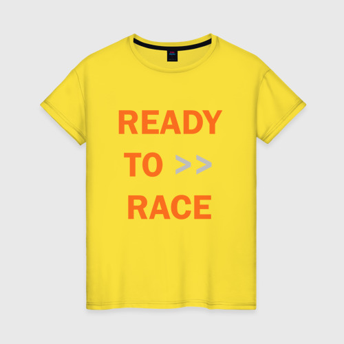 Женская футболка хлопок с принтом KTM | READY TO RACE (+спина) (Z), вид спереди #2