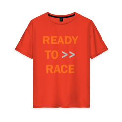 Женская футболка хлопок Oversize KTM | READY TO RACE (+спина) (Z)
