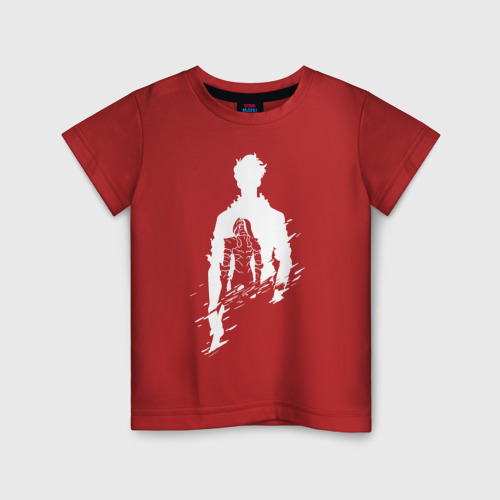 Детская футболка хлопок с принтом СОН ДЖИН ВУ / SOLO LEVELING, вид спереди #2