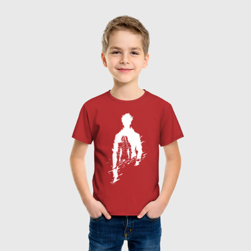 Детская футболка хлопок с принтом СОН ДЖИН ВУ / SOLO LEVELING, фото на моделе #1