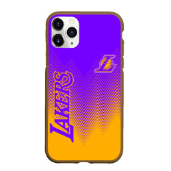 Чехол для iPhone 11 Pro Max матовый Los Angeles Lakers Лейкерс