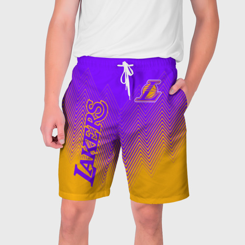 Мужские шорты 3D с принтом LOS ANGELES LAKERS / ЛЕЙКЕРС, вид спереди #2