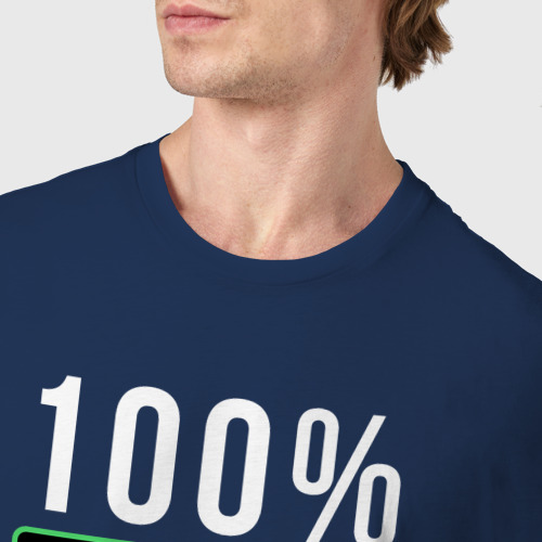 Мужская футболка хлопок 100% Вадим, цвет темно-синий - фото 6