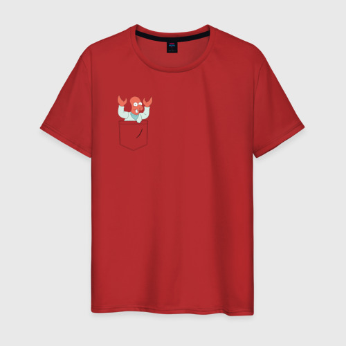 Мужская футболка хлопок Zoidberg карман, цвет красный