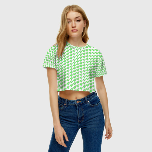 Женская футболка Crop-top 3D Мозговые слизни, цвет 3D печать - фото 3